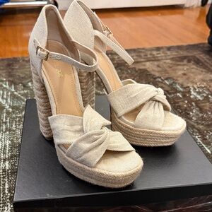 Rachel Zoe platform raffia sandals
